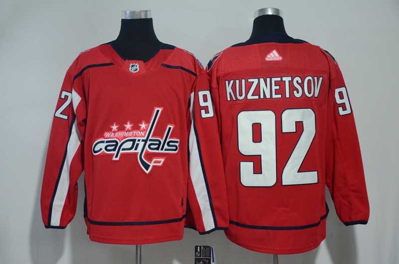 Washington Capitals #92 Evgeny Kuznetsov Red Adidas Stitched Jersey